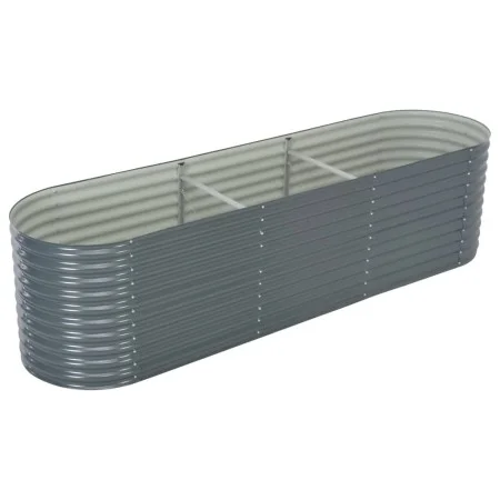 Gray galvanized steel flower bed 320x80x81 cm by vidaXL, Pots and planters - Ref: Foro24-45522, Price: 205,82 €, Discount: %