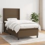 Cama box spring con colchón tela marrón oscuro 90x190 cm de , Camas y somieres - Ref: Foro24-3131316, Precio: 322,67 €, Descu...