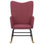 Silla mecedora de tela rojo vino tinto