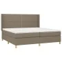 Box spring bed with taupe gray fabric mattress 200x200 cm by , Beds and slatted bases - Ref: Foro24-3131941, Price: 704,46 €,...