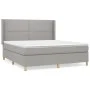 Box spring bed with light gray fabric mattress 180x200 cm by , Beds and slatted bases - Ref: Foro24-3131929, Price: 602,80 €,...