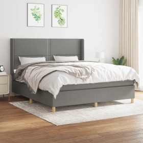 Box spring bed with dark gray fabric mattress 160x200 cm by , Beds and slatted bases - Ref: Foro24-3131922, Price: 556,88 €, ...