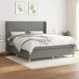 Cama box spring con colchón tela gris oscuro 160x200 cm de , Camas y somieres - Ref: Foro24-3131922, Precio: 549,15 €, Descue...