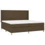 Box spring bed with dark brown fabric mattress 200x200 cm by , Beds and slatted bases - Ref: Foro24-3132100, Price: 664,28 €,...