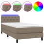 Boxspringbett mit Matratze und taupegrauen LED-Leuchten 80x200 cm von , Betten und Lattenroste - Ref: Foro24-3133353, Preis: ...