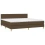 Box spring bed with LED mattress dark brown fabric 200x200 cm by , Beds and slatted bases - Ref: Foro24-3133584, Price: 593,4...