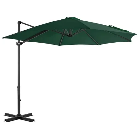 Sombrilla voladiza con poste de aluminio verde 300 cm de vidaXL, Sombrillas - Ref: Foro24-44621, Precio: 190,18 €, Descuento: %
