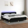 Box spring bed with LED mattress black fabric 200x200 cm by , Beds and slatted bases - Ref: Foro24-3133663, Price: 564,72 €, ...