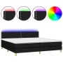 Box spring bed with LED mattress black fabric 200x200 cm by , Beds and slatted bases - Ref: Foro24-3133663, Price: 564,72 €, ...