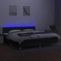 Box spring bed with LED mattress black fabric 200x200 cm by , Beds and slatted bases - Ref: Foro24-3133663, Price: 564,72 €, ...