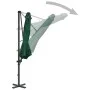 Sombrilla voladiza con poste de aluminio verde 300 cm de vidaXL, Sombrillas - Ref: Foro24-44621, Precio: 190,18 €, Descuento: %