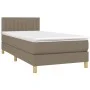 Box spring bed with LED mattress taupe gray fabric 90x190 cm by , Beds and slatted bases - Ref: Foro24-3133841, Price: 322,33...