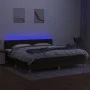 Boxspringbett mit LED-Matratze dunkelbrauner Stoff 200x200 cm von , Betten und Lattenroste - Ref: Foro24-3133984, Preis: 622,...