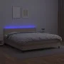 Box spring bed LED mattress cappuccino synthetic leather 180x200cm by , Beds and slatted bases - Ref: Foro24-3134182, Price: ...