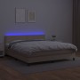 Cama box spring colchón LED cuero sintético capuchino 180x200cm de , Camas y somieres - Ref: Foro24-3134182, Precio: 526,01 €...