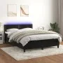 Cama box spring colchón y LED terciopelo negro 140x190 cm de , Camas y somieres - Ref: Foro24-3134341, Precio: 410,01 €, Desc...