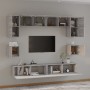 Set de muebles para TV 8 pzas madera contrachapada gris Sonoma