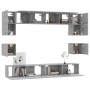 Set de muebles para TV 8 pzas madera contrachapada gris Sonoma
