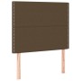 Boxspringbett-Matratze und LED-Leuchten aus dunkelbraunem Stoff, 90 x 190 cm von , Betten und Lattenroste - Ref: Foro24-31347...