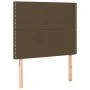 Cama box spring colchón y luces LED tela marrón oscuro 90x190cm de , Camas y somieres - Ref: Foro24-3134760, Precio: 318,16 €...