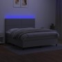 Boxspringbettmatratze und LED-Leuchten hellgrauer Stoff 160x200 cm von , Betten und Lattenroste - Ref: Foro24-3134805, Preis:...