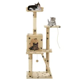 Cat scratching post with sisal post 120 cm beige prints by vidaXL, Cat furniture - Ref: Foro24-170593, Price: 73,28 €, Discou...