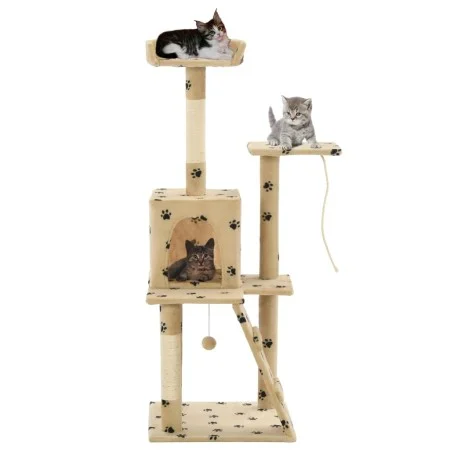 Katzenkratzbaum mit Sisalstamm 120 cm beige Drucke von vidaXL, Katzenmöbel - Ref: Foro24-170593, Preis: 74,50 €, Rabatt: %