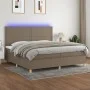 Cama box spring colchón y luces LED tela gris taupe 200x200 cm de , Camas y somieres - Ref: Foro24-3135385, Precio: 696,25 €,...