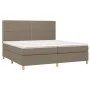 Box spring bed with mattress and LED lights taupe gray fabric 200x200 cm by , Beds and slatted bases - Ref: Foro24-3135385, P...