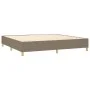 Box spring bed with mattress and LED lights taupe gray fabric 200x200 cm by , Beds and slatted bases - Ref: Foro24-3135385, P...