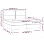 Box spring bed with mattress and LED lights taupe gray fabric 200x200 cm by , Beds and slatted bases - Ref: Foro24-3135385, P...