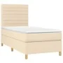 Box spring bed mattress and LED lights cream fabric 80x200 cm by , Beds and slatted bases - Ref: Foro24-3135474, Price: 336,2...