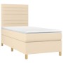 Cama box spring colchón y luces LED tela crema 80x200 cm de , Camas y somieres - Ref: Foro24-3135474, Precio: 336,32 €, Descu...
