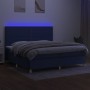Box spring bed mattress and LED lights blue fabric 200x200 cm by , Beds and slatted bases - Ref: Foro24-3135387, Price: 630,3...