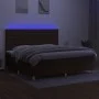 Boxspringbettmatratze LED-Leuchten dunkelbrauner Stoff 200x200 cm von , Betten und Lattenroste - Ref: Foro24-3135544, Preis: ...