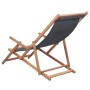 Klappbarer Strandstuhl aus grauem Stoff und Holzstruktur von vidaXL, Gartenstühle - Ref: Foro24-43997, Preis: 64,29 €, Rabatt: %