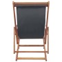 Klappbarer Strandstuhl aus grauem Stoff und Holzstruktur von vidaXL, Gartenstühle - Ref: Foro24-43997, Preis: 64,29 €, Rabatt: %