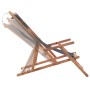 Klappbarer Strandstuhl aus grauem Stoff und Holzstruktur von vidaXL, Gartenstühle - Ref: Foro24-43997, Preis: 64,29 €, Rabatt: %
