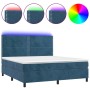 Boxspringbett mit Matratze und LED dunkelblauem Samt 160x200 cm von , Betten und Lattenroste - Ref: Foro24-3136075, Preis: 54...