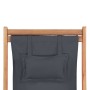 Klappbarer Strandstuhl aus grauem Stoff und Holzstruktur von vidaXL, Gartenstühle - Ref: Foro24-43997, Preis: 64,29 €, Rabatt: %