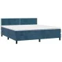 Box spring bed with mattress and LED velvet dark blue 160x200 cm by , Beds and slatted bases - Ref: Foro24-3134355, Price: 46...