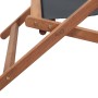 Klappbarer Strandstuhl aus grauem Stoff und Holzstruktur von vidaXL, Gartenstühle - Ref: Foro24-43997, Preis: 64,29 €, Rabatt: %