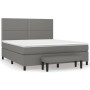 Box spring bed with dark gray fabric mattress 160x200 cm by , Beds and slatted bases - Ref: Foro24-3136526, Price: 599,57 €, ...