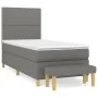Box spring bed with dark gray fabric mattress 90x200 cm by , Beds and slatted bases - Ref: Foro24-3137046, Price: 364,20 €, D...