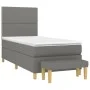 Box spring bed with dark gray fabric mattress 90x200 cm by , Beds and slatted bases - Ref: Foro24-3137046, Price: 364,20 €, D...