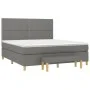 Box spring bed with dark gray fabric mattress 160x200 cm by , Beds and slatted bases - Ref: Foro24-3137086, Price: 572,04 €, ...