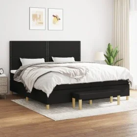 Box spring bed with black fabric mattress 200x200 cm by , Beds and slatted bases - Ref: Foro24-3137103, Price: 717,07 €, Disc...
