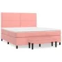 Box spring bed with pink velvet mattress 160x200 cm by , Beds and slatted bases - Ref: Foro24-3137796, Price: 556,67 €, Disco...