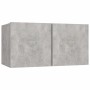 Set de muebles de TV 5 pzas madera contrachapada gris hormigón