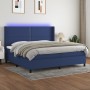 Box spring bed mattress and LED lights blue fabric 200x200 cm by , Beds and slatted bases - Ref: Foro24-3138267, Price: 672,0...
